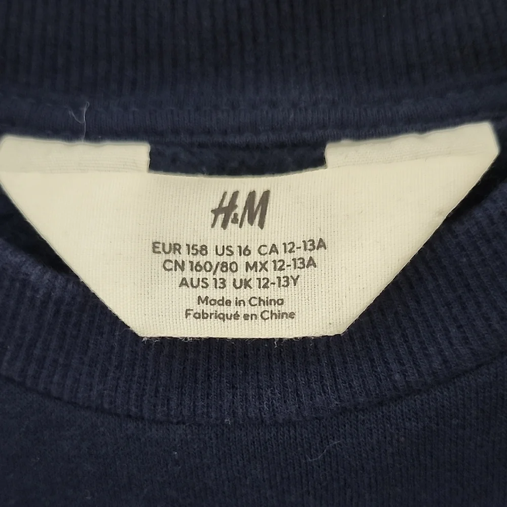 H&M Blue and White Graphic Crew Neck Sweatshirt - Picture 2 of 8